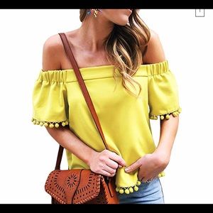Off The Shoulder Tassel Top